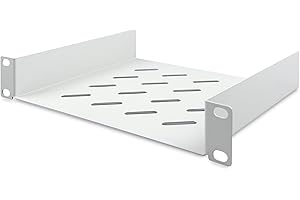 DIGITUS ripiano - 1U - 10 pollici (254 mm) - Per armadio di rete - Profondità 200 mm - Lamiera d'acciaio perforata - Grigio
