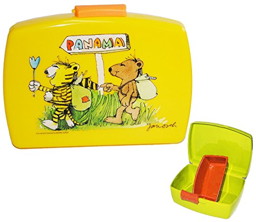Preisvergleich Produktbild Unbekannt Brotdose - Janosch - Gelb mit Extra Einsatz - Brotbüchse Küche Essen Tigerente / Lunchbox