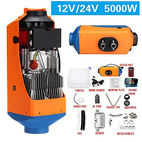 Rlorie Diesel Air 5 kW Kit 12 V/24 V Barche o Auto riscaldatore Elettrico Riscaldamento Raffreddamento Monitor LCD termostato 39 × 15 × 14 cm