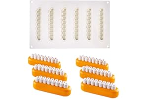 XIAOSHENLU Moule à gâteau en Silicone, moules 3d pour Glace Chocolat Pâtisserie Dessert, 6 Trous Forme de Ondulé