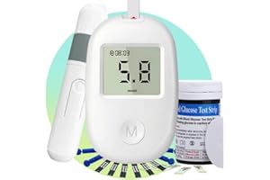 VAPELUXE PHARMALUXE Medidor de Glucosa en Sangre con 50 Tiras Reactivas, Glucómetro y Sensor para Brazo