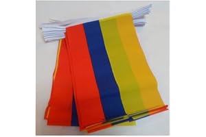 AZ FLAG COLOMBIA 4 meters BUNTING FLAG 20 flags 6'' x 4'' - COLOMBIAN STRING flags 10 x 15 cm