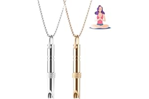 ANGIVLGA anxiety relief breathing necklace,anapana breathing necklace stop smoking,calms for anxiety,Durable Stainless steel necklace, Meditation Breathing Practice for relaxation gifts for women (04#)