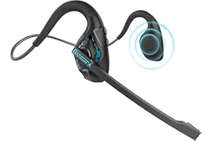 BANIGIPA Bluetooth-Headset mit Boom-Mikrofon, Open-Ear-Kopfhörer mit Geräuschunterdrückung Mikrofon, drahtloses Headset für Anrufe, leicht und bequem für Office Meeting Home Working-10 Stunden