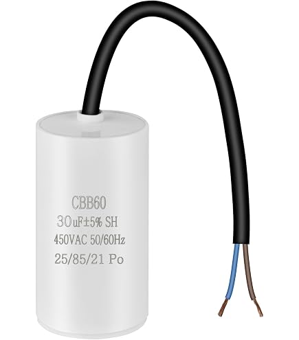 Condensateur CBB60 10µF 450V - 2 Fils - 50/60Hz - Dimensions 64x35mm - Pour Lavage Et Démarrage - Neuf Sous Sachet