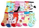 Baby Girls NON SKID Socks Multicoloured One Size Age 1 2 3 Years old Set D (Pack of 12)