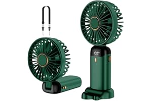 RAFADA Wentylator ręczny, przenośny mini wentylator, do ponownego ładowania, mały wentylator kieszonkowy z 5 poziomami prędkości, wbudowany akumulator 4200 mAh, składany wentylator USB do biura, na zewnątrz