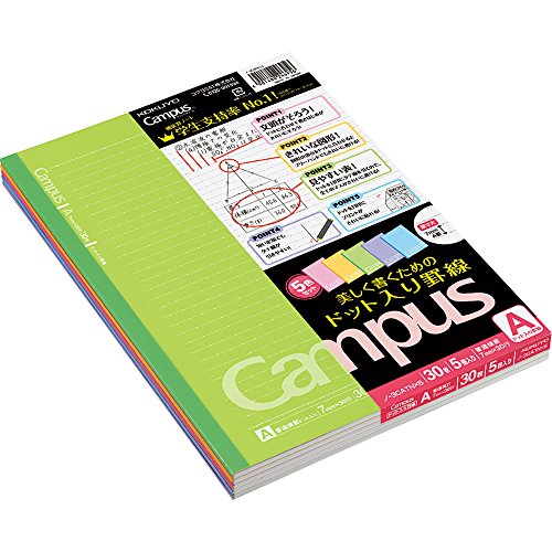 Kokuyo Campus notebookregla Semi-incorporado b5dotted 7 mm30hojaspack de 5, colores