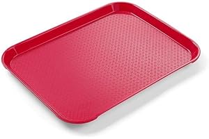 HENDI Serviertablett, Tablett, Temperaturbeständig bis 80°C, Fastfood, Polypropylen, 265x345mm, Rot