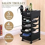 Checknow Salon SPA Trolley Storage Cart Coloring Beauty Salon Hair Dryer Holder W/wheels