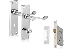 LOCKS AND SCREWS LTD Victorian Scroll Bathroom Door Handles with Lock Set