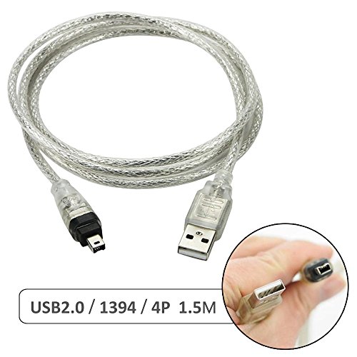 1 5 m USB c  ble de donn  es USB 2 0 m  le vers FireWire IEEE 1394 4-Pin pour DV HDV cam  scope macbook Sony DCR-TRV75E DV