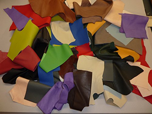 Lederreste bunt, unsortiert, mindestens Handflächengröße, 1 kg - 5