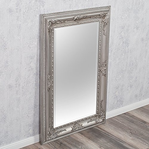 BAROCK WANDSPIEGEL Eve 120x80cm SPIEGEL ANTIK SILBER POMPÖS HOLZRAHMEN FACETTE - 4