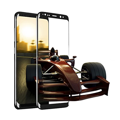 Galaxy S8 Plus Protecteur d'écran Verre Trempé, Auckly Film protection écran en Verre Trempé [Couverture Complète 3D] HD Clair Film de protection d'écran en Verre Balistique pour Samsung Galaxy GS8 Plus [Noir]