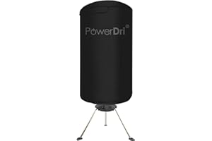 Electric Clothes Dryer 15kg Indoor Wet Laundry Warm Air Drying PowerDri (Black)