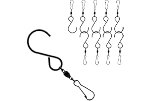 CCUCKY 10 Pezzi Ganci per Campane a Vento, Ganci Appendiabitiv in Metallo per Uccelli, Lampada a Sospensione per Feste, Cesto per Fiori (nero)