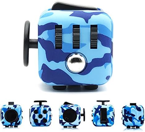 Fidget Cube Relieves Stress And Anxiety for Children and Adults Anxiety Attention Toy (Camouflage Blue)