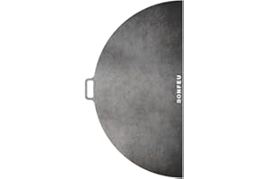 BonFeu Plancha Grillplatte ½ Ø80cm - Grillplatte Gasgrill & Plancha Holzgrill - Plancha Grill - Backplatte - Plancha für Gartenkamin, Terassenofen und Feuerstelle - Hochwertiger Stahl