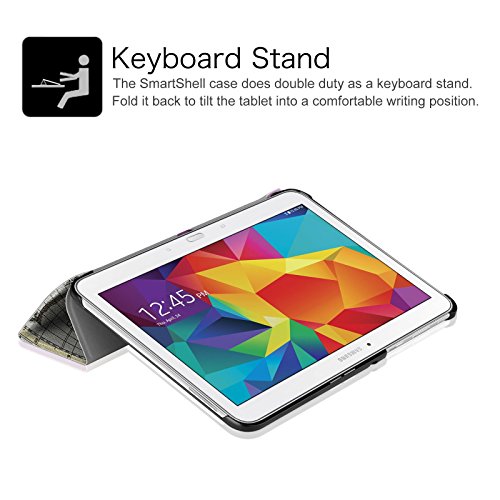 Fintie Samsung Galaxy Tab 4 10.1 Hülle Case – Ultra Schlank Superleicht Ständer Smart Shell Cover Schutzhülle Etui Tasche mit Auto Schlaf / Wach Funktion für Samsung Galaxy Tab 4 10.1 SM-T530 SM-T535 (nicht geeignet für Samsung Galaxy Tab 3 10.1), Landkarte Design - 9