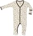 Organic Cotton Baby Clothes Long Sleeve Footie GOTS Certified (Grey, 3-6m)
