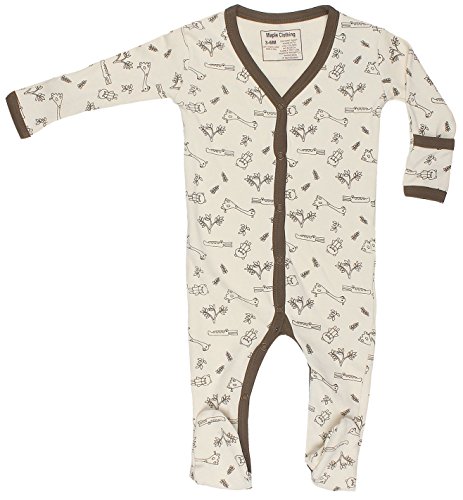 Organic Cotton Baby Clothes Long Sleeve Footie GOTS Certified (Grey, 3-6m)
