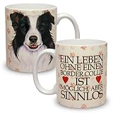  Kaffeebecher mit Motiv Hund Große XXL Tasse Border Collie
