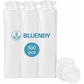 BLUENDY 300 Adet Yuvarlak Makyaj Temizleme Pamuğu -%100 Saf Premium Kalite Disk Pamuk, Fond&ouml;ten ve Makyaj &Ccedil;ıkarma Pedi, T&uuml;y B
