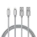 Produktbild Lightning-Kabel, Madgiga 2M Nylon iPhone Ladekabel Verbindungskabel Lightningkabel haltbar Datenkabel USB Schnellaufladen für iPhone X/ 8/ 8 Plus/ SE/ 7/ 7 Plus/ 6s/ 6/ 6 Plus/ 5S/ 5/ iPad ipod(Dunkelgrau)