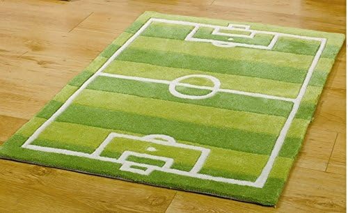 Pippa G Kiddy Play Football Pitch Green Rug 70 x 100cm