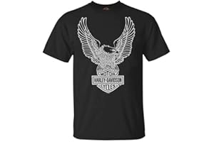 Harley-Davidson Męska koszulka z krótkim rękawem z grafiką orła czarna koszulka 30296656