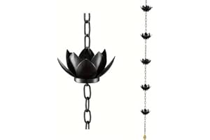 Ginobili Chaîne de Pluie avec Coupelles Lotus, Déviation D' pour Gouttières, Alternative Aux Descentes Pluviales Traditionnelles