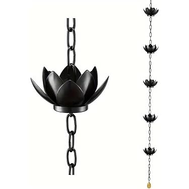 Chaîne De Pluie 3 Mètres Alliage Aluminium - Écologique, Guide L'Eau Doucement Vers Récupérateur - Décoration Jardin