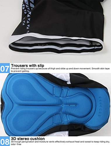iCreat Fahrradbekleidung Kurzarm Trikot & Trägerhosen Hose Sets Radfahren Rad NEU mit Silikonmatte S bis XXXL - 6