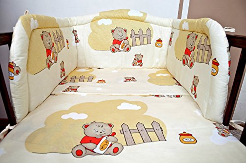 3 Piece Nursery Baby Bedding Set Including Bumper, Pillowcase and Quilt Cover, Over 35 Designs In All sizes From Small Cots to Large Cot Beds