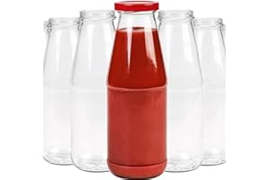 FERRAMENTA BONIFAZIO Bottiglia per Salsa Con Coperchio Barattoli (80 pz da 720 ml) Barattolo per Succo Di Frutta Conservazione Bevande in Vetro