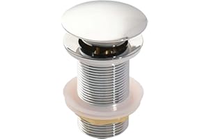 HWJFDC Bonde de Lavabo Bouchon de vidange Pop-Up for lavabo de Salle de Bains, en Or brossé, Noir Mat, Blanc, Or Rose, Or, Chrome, Accessoires de lavabo (Color : Chrome no Hole)