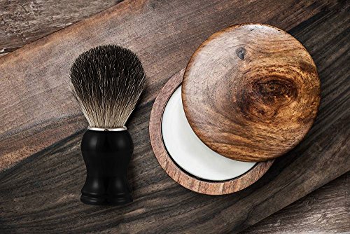 Mture Dachshaar Rasierpinsel,Badger Shaving Brush Dachshaar Männer Rasierpinsel,100% Dachshaar,Ebenholzimitatgriff, für die perfekte Rasur,Rasierschaum-Pinsel/Rasurzubehör (Schwarz) - 6