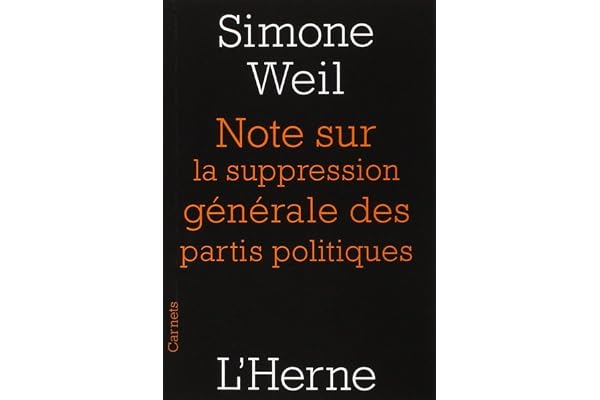 Notes sur la suppression générale des partis politiques