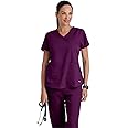 Greys Anatomy Women's Two Pocket V-Neck Scrub Top with Shirring Back