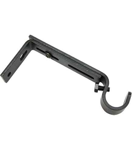 Nero Bastone Per Tenda Regolabile In Acciaio Inossidabile Di