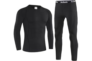 ACFODA Ropa Interior Térmica Esqui Hombre para Running Montaña Ciclismo Fitness Invierno Otoño - Transpirable, Cálida y de Secado Rápido