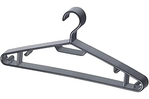 Berlona Cintres | 10 pièces | Cintre en Plastique avec Crochets latéraux | Cintre Peu encombrant, léger et Fonctionnel | 41 cm x 18,5 cm | pour Robes, Chemises, Pull-Overs, Vestes, Pantalons | Noir