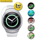 [2er Pack] Panzerglas für Samsung Gear S2 Classic oder Gear S2 Sport (SM-R600) für das 1,2 Zoll Display gehärtetes Glas 9H, Echtglas Glasfolie Panzerfolie Glas Folie Displayschutz Schutzfolie