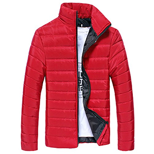 Preisvergleich Produktbild Yazidan MäNner BaumwollstäNder ReißVerschluss Warm Winter Dick Mantel Jacke Herren Winddicht Outdoor Sport Dicke Warme Winterjacke Mit Kapuze GefüTtert Baumwolle Dicker Wintermantel(rot,XL)