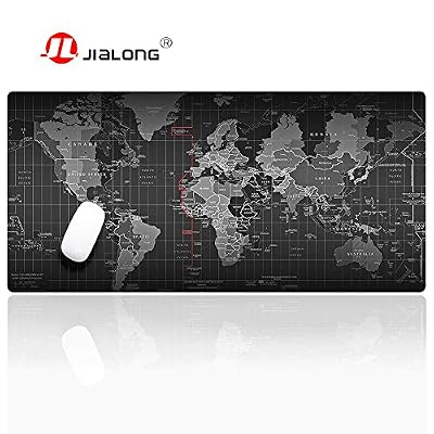 JIALONG Tapis de souris Gaming XXL 900mm x 400mm World Map Grand souris tapis Mousepad Tapis Clavier Tapis de bureau Base en gomme Compatible Souris Laser Optique PC Gamer