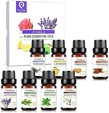 PYRRLA Essential Oils,Top 8 Aromatherapy essential oil Basic Sampler Gift Set &amp; Kit