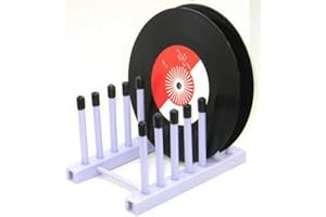 PMSANZAY Support de rangement pour disques vinyles - Support de nettoyage - Support supérieur en plastique et silicone - Peut contenir jusqu'à 6 albums LP - Pour disques de 30,5 cm et 17,8 cm - Violet