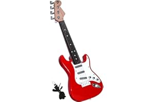 Persistence Juguete de Guitarra de 17 Pulgadas para NiñOs, Instrumentos Musicales de Guitarra EléCtrica de 4 Cuerdas para NiñOs, Juguete de Instrumento ElectróNico PortáTil,B