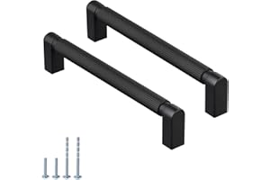 CILEYTION 10 Pack Black Cupboard Handles, 160mm Hole Spacing Kitchen Cupboard Handles Black Cabinet Handles and Black Wardrobe Door Handles